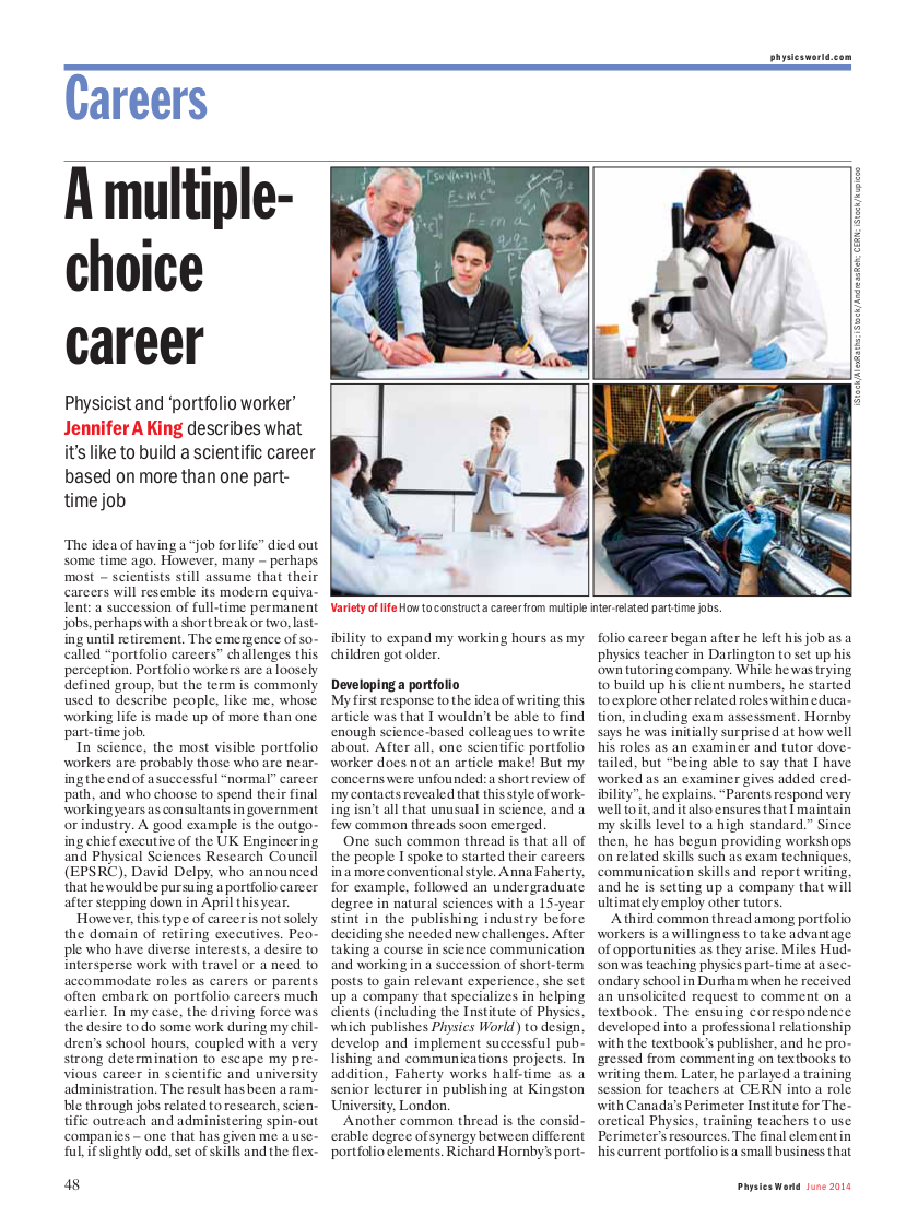 Multiple choice careers article page 1